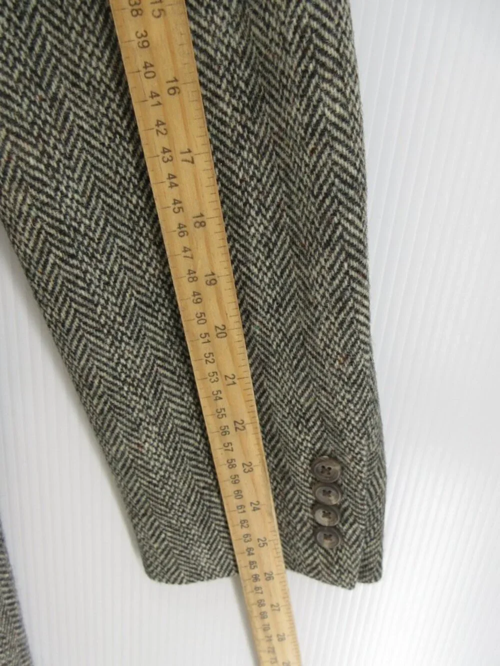 VINTAGE Polo Ralph Lauren Sport Coat 46 L Blazer Tweed Herringbone USA
